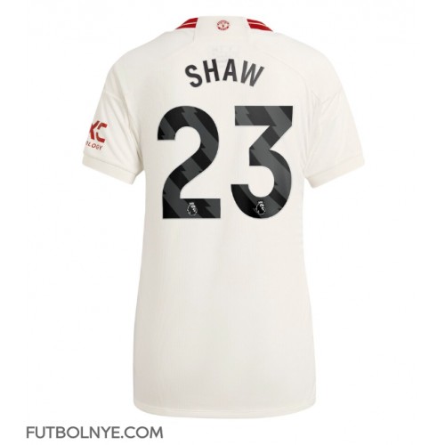 Camiseta Manchester United Luke Shaw #23 Tercera Equipación para mujer 2023-24 manga corta